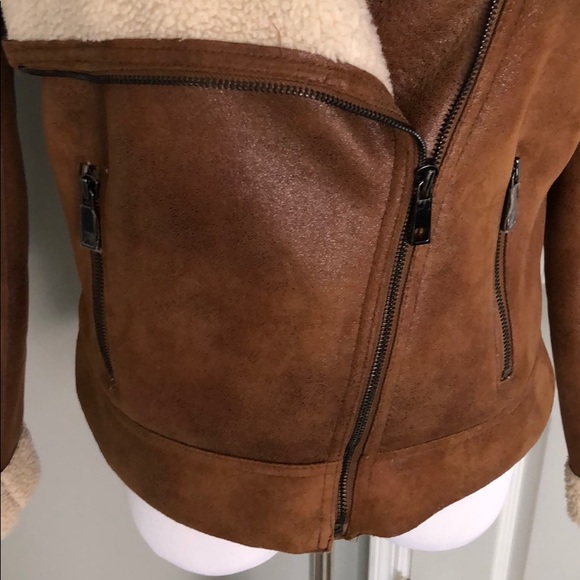 Aqua faux shearling jacket - Picture 3 of 9